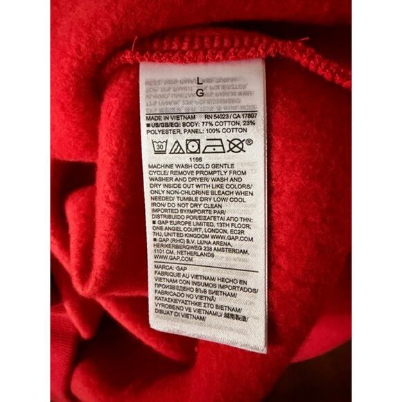 GAP Red Half-Zip Sweatshirt – Size Large - Picture 5 of 5